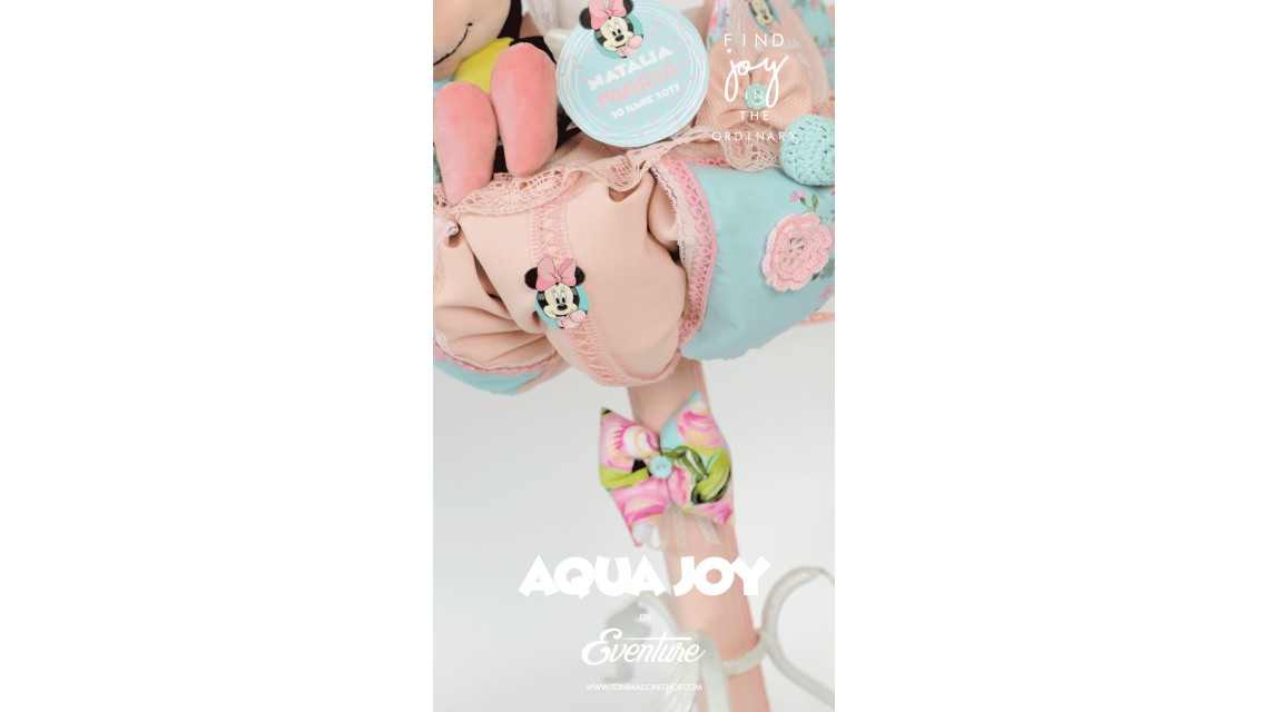 Lumanare de botez pentru fete cu Minnie Mouse, 65x4 cm, Aqua Joy  3